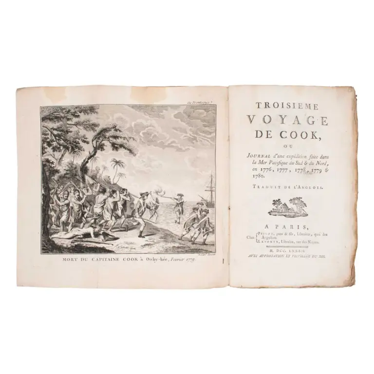 Troisième Voyage de Cook, ou Journal d’une expédition faite dans la Mer Pacifique du Sud & du Nord, en 1776, 1777, 1778, 1779 & 17780. Traduit de l’Anglois.