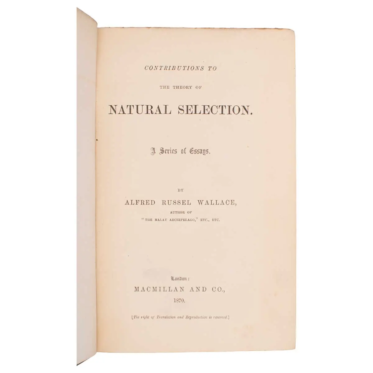 Contribution to the Theory of Natural Selection. A Series of Essays (2)