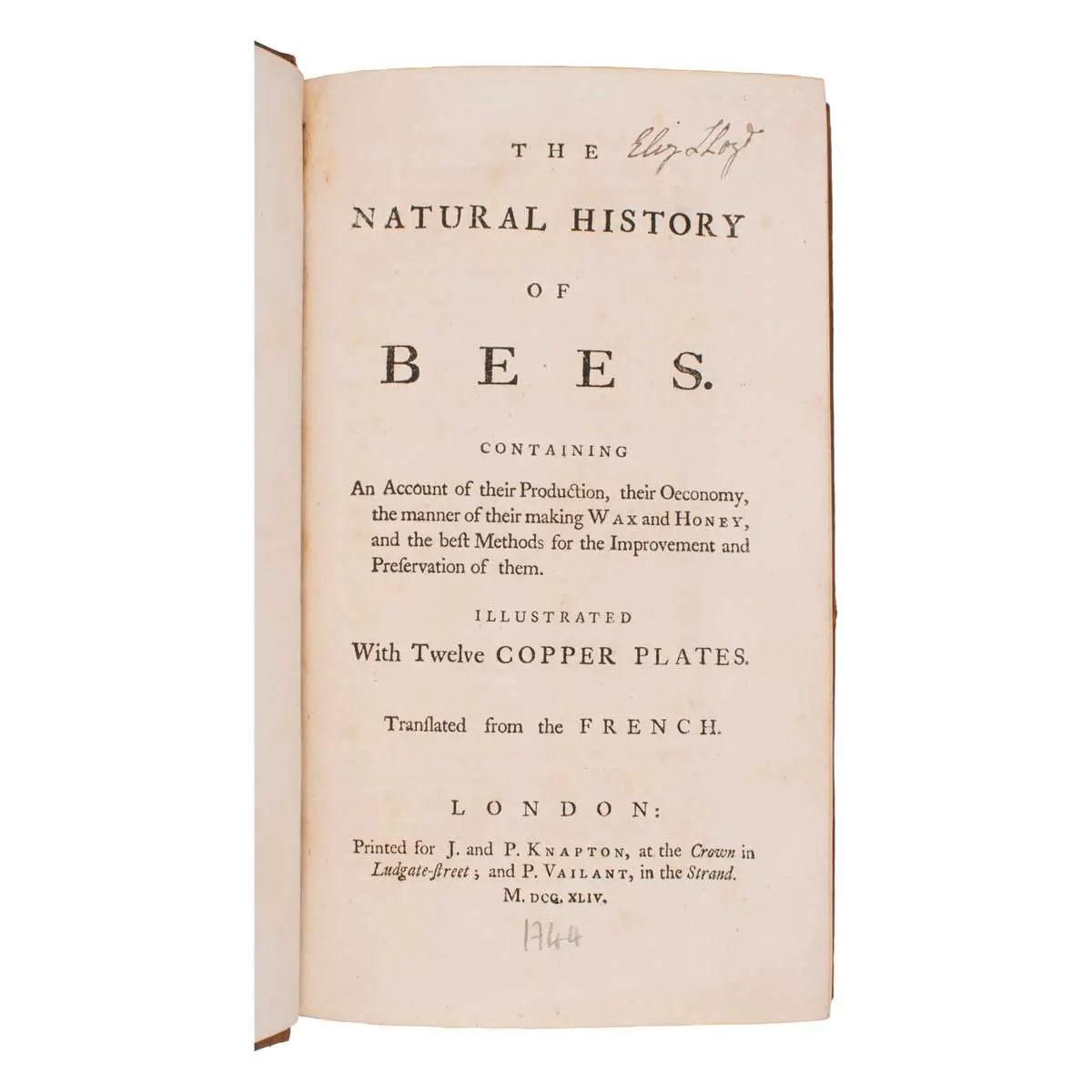 The Natural History of Bees. Containing an Account of their Production, their Oeconomy, the manner of their making Wax and Honey, and the best Methods for the Improvement and Preservation of them (2)