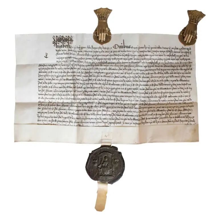 A Very Good Impression of the Seal of the Court of Common Pleas used by Elizabeth I