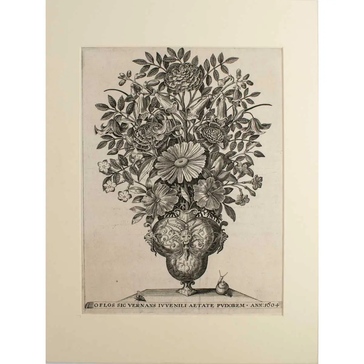 [Six Bunches of Flowers in Vases] A Suite of Emblematic Florilegium Engravings (6)