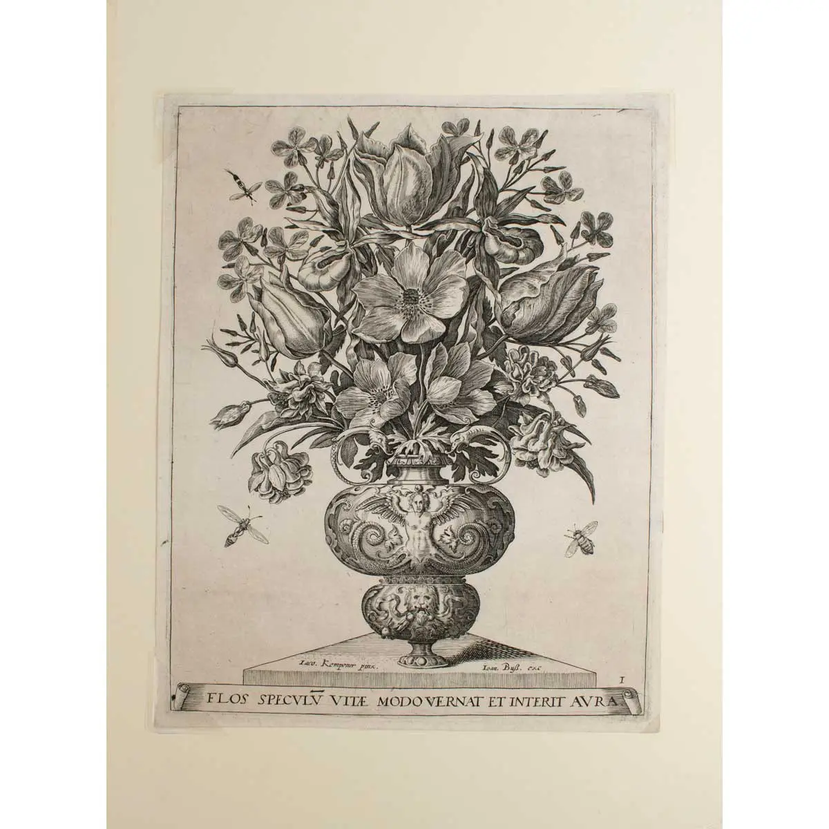 [Six Bunches of Flowers in Vases] A Suite of Emblematic Florilegium Engravings (5)