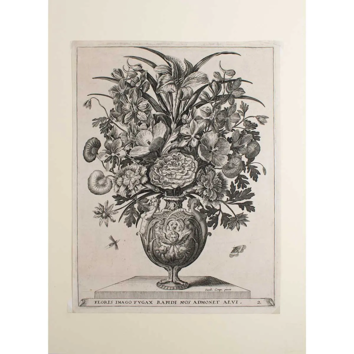 [Six Bunches of Flowers in Vases] A Suite of Emblematic Florilegium Engravings (4)