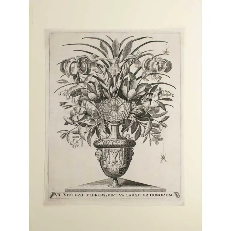 [Six Bunches of Flowers in Vases] A Suite of Emblematic Florilegium Engravings
