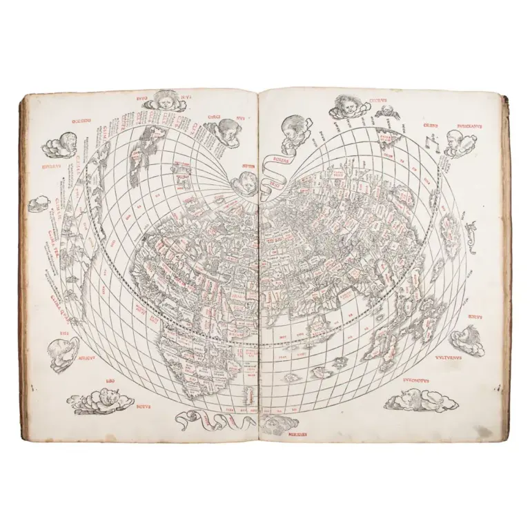 Liber geographiae cum tabulis et universali figura et cum additione locorum quae a recentioribus reperta sunt.
