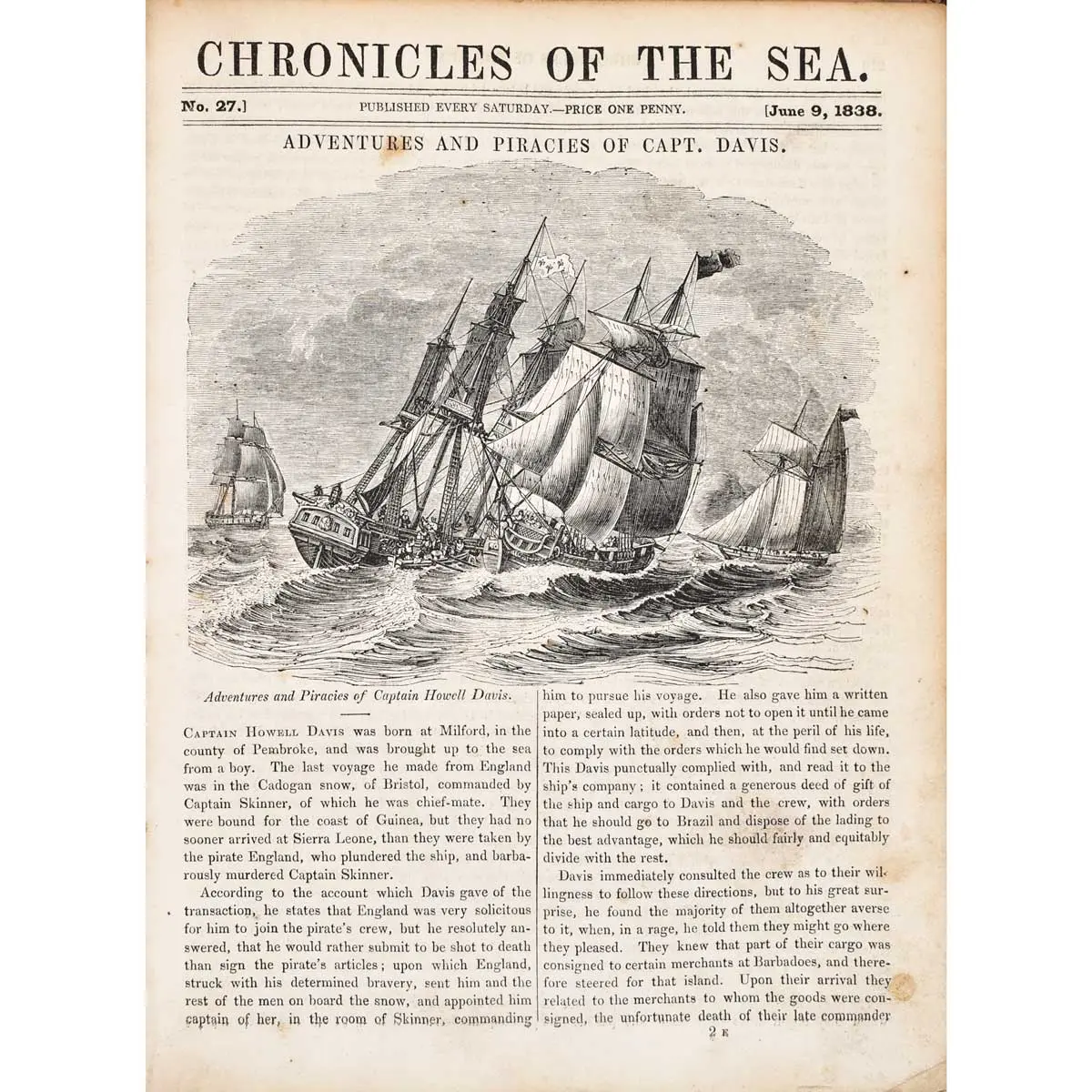 Chronicles of the Sea: or, Faithful Narratives of Shipwrecks, Fires, Famines, and Disasters Incidental to a Life of Maritime Enterprise; Together with Celebrated Voyages; Interesting Anecdotes