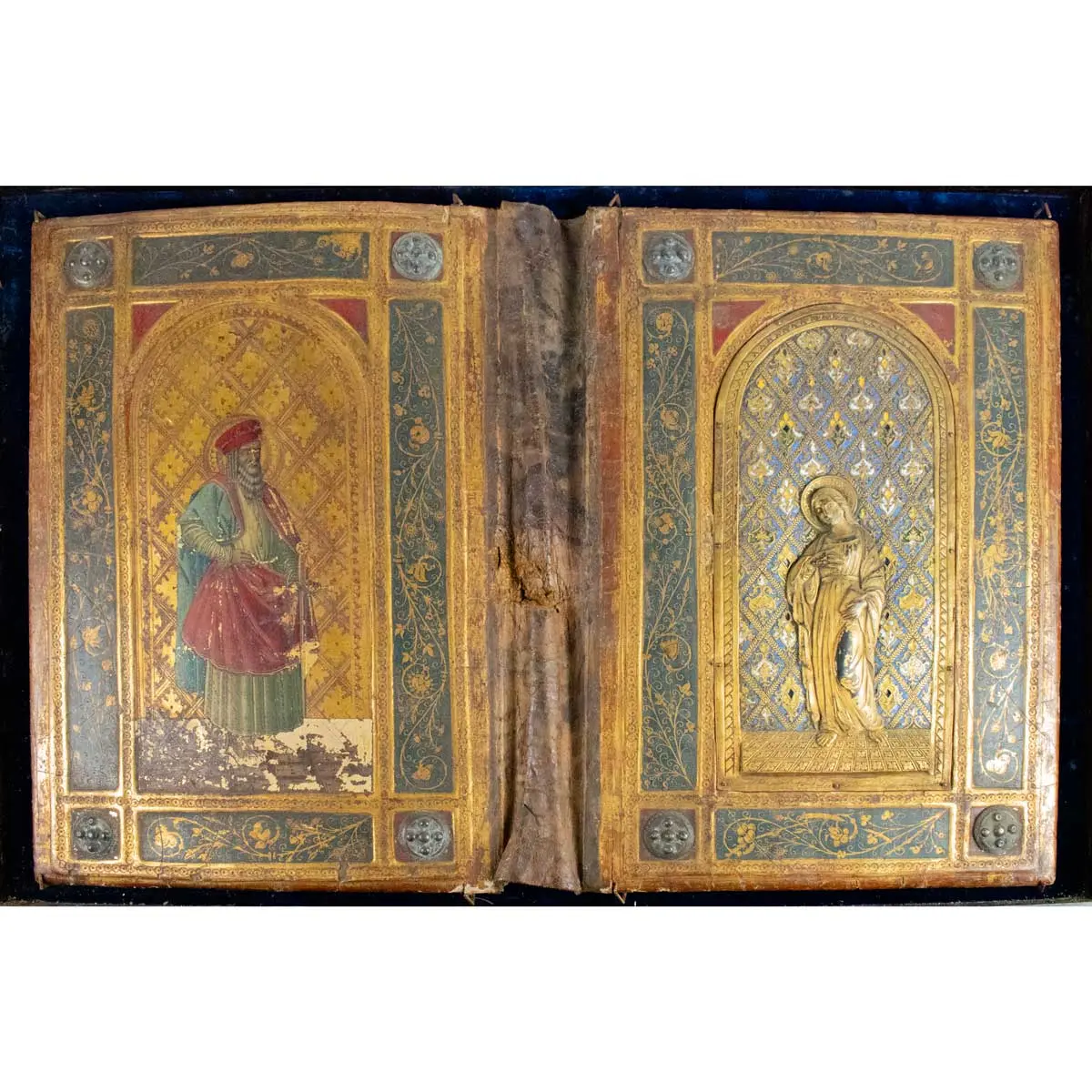 A 'Tavolette' Painted and Gilded Folio Panel Binding, imitating a 15th Century Sienese Book Cover