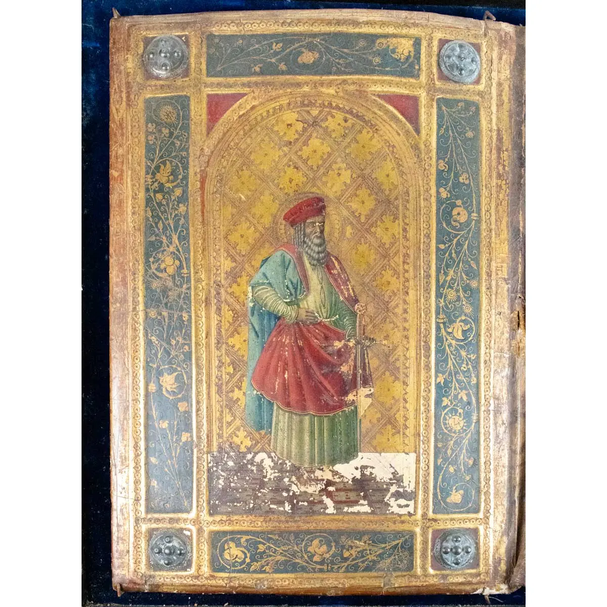 A ‘Tavolette’ Painted and Gilded Folio Panel Binding, imitating a 15th Century Sienese Book Cover (3)