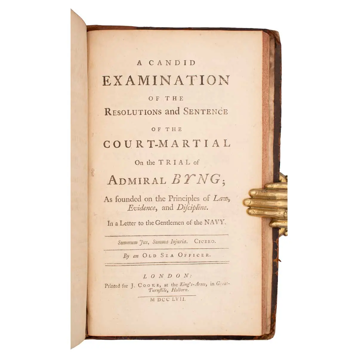 The Trial of the Honorable Admiral BYNG, at A Court-Martial held on board His Majesty’s Ship the St. George, in Portsmouth Harbour, Tuesday, Dec (3)