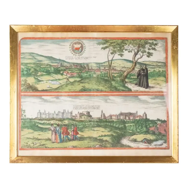 Views of Oxford & Windsor Castle from Civitates Orbis Terrarum 