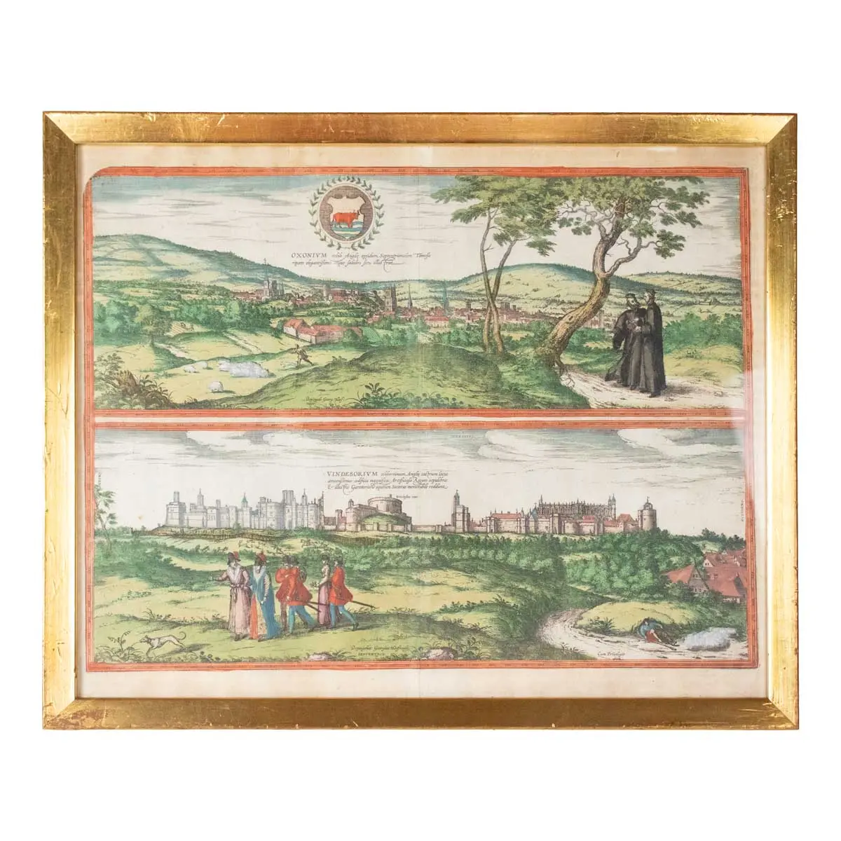 Views of Oxford & Windsor Castle from Civitates Orbis Terrarum 