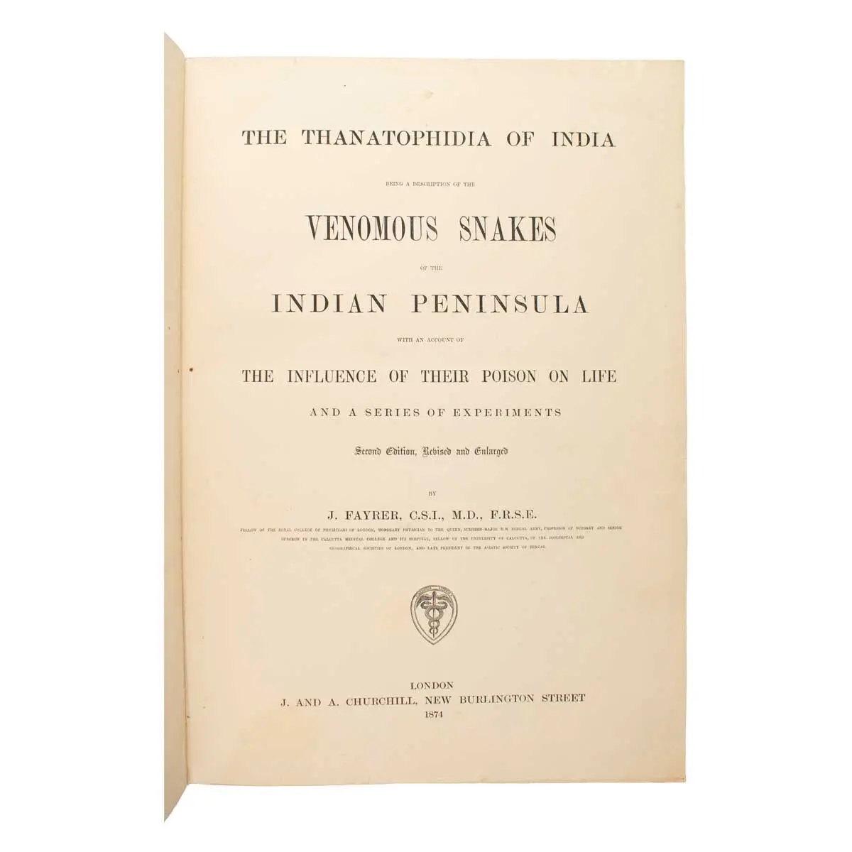 The Thanatophidia of India. Being a Description of the Venomous Snakes of the Indian Peninsula with an Account of the Influence of their Poison on Life and a Series of Experiments (3)