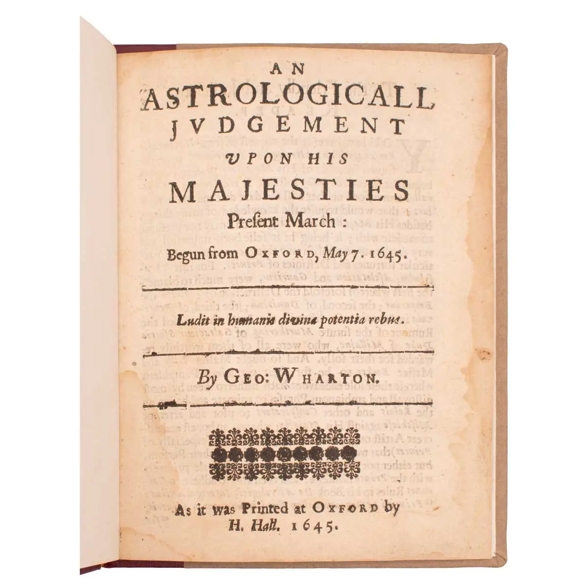 An Astrologicall Judgement upon His Majesties Present March [with Postscript by William Lilly] (2)