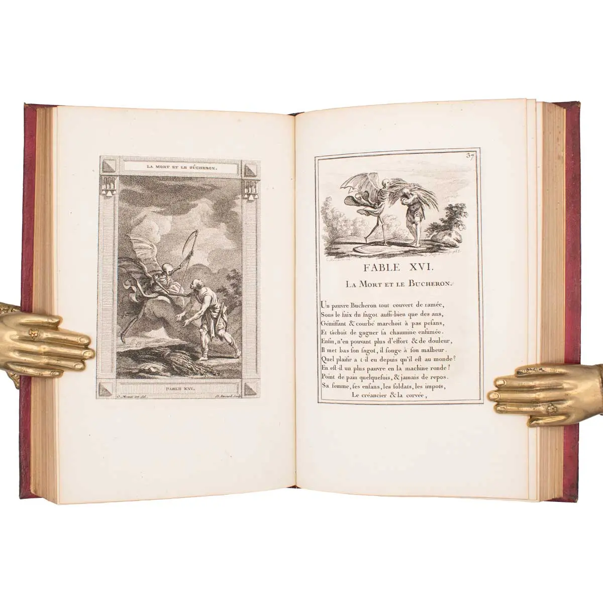 Fables choisies, mises en vers par J. La Fontain, nouvelle edition gravée en taille-douce, les figures par le sr. Fessard, le texte par le sr. Monular, dediées aux enfans de France (4)