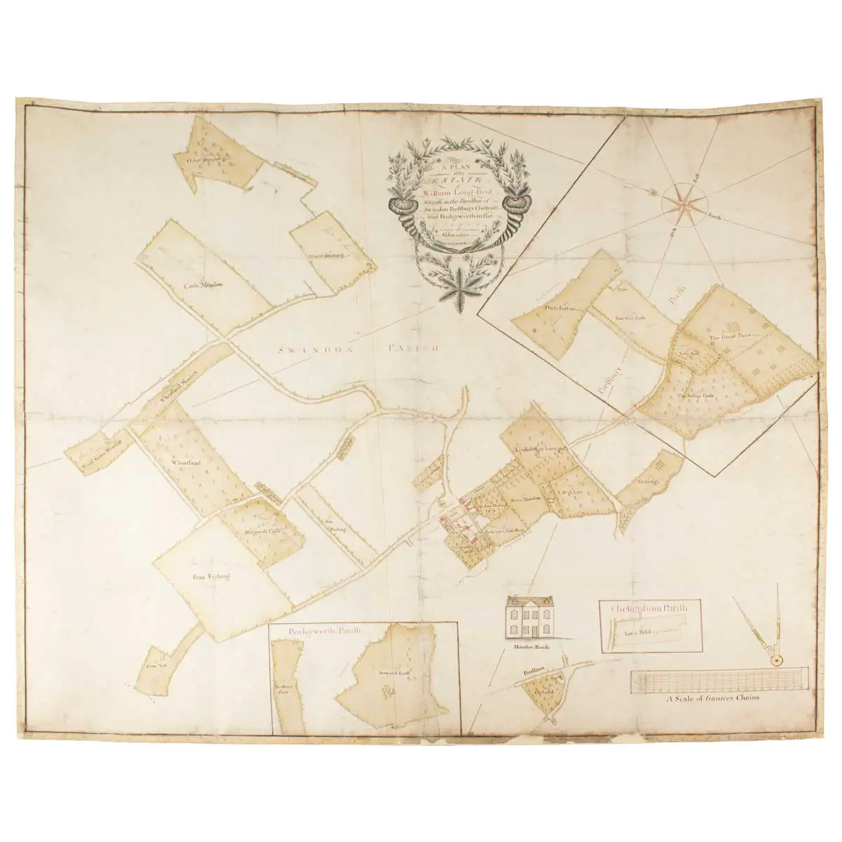 A Plan of the Estate of William Long, Gent. Situate in the parishes of Swindon, Prestbury, Cheltenham and Badgeworth in the County of Glocester.