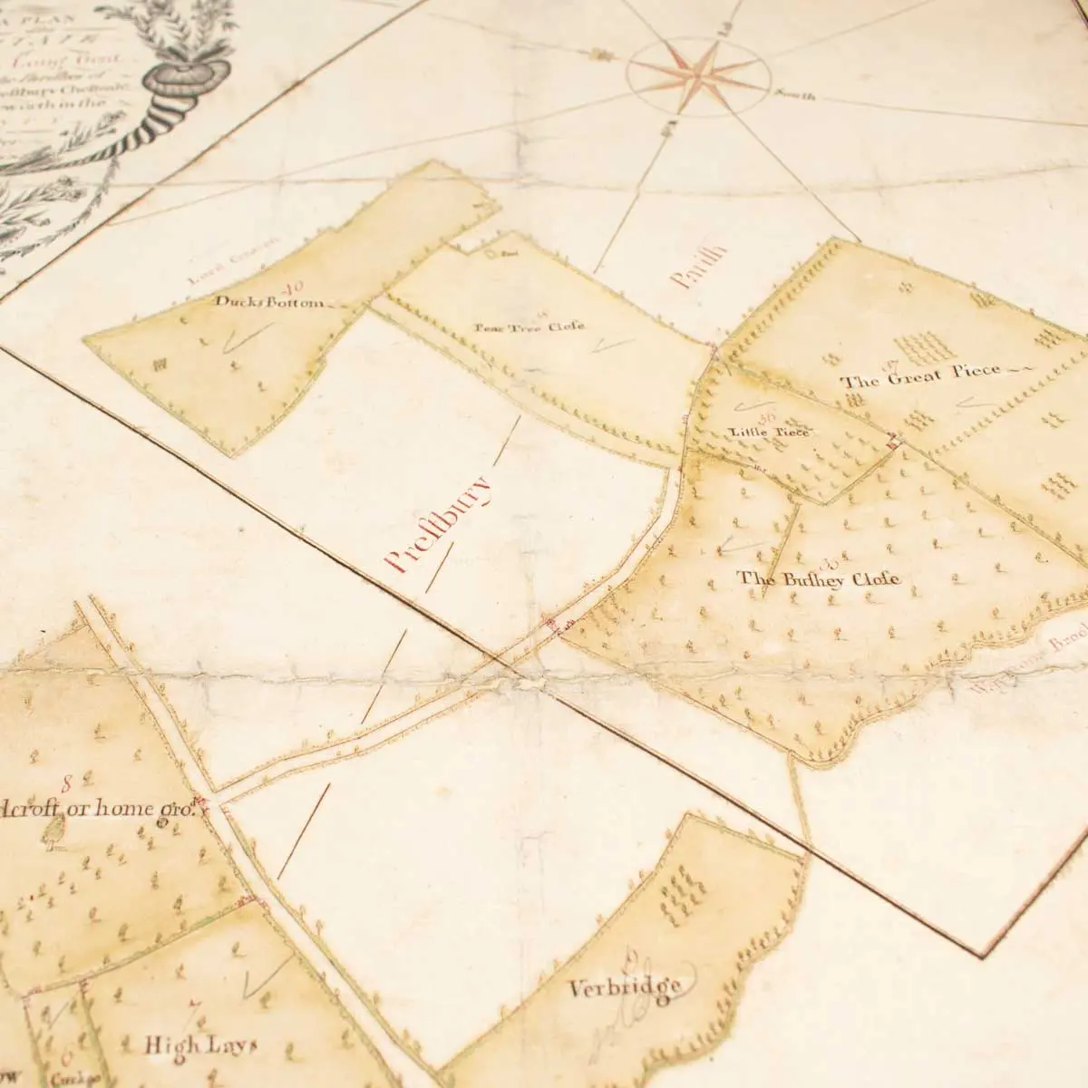 A Plan of the Estate of William Long, Gent. Situate in the parishes of Swindon, Prestbury, Cheltenham and Badgeworth in the County of Glocester (3)