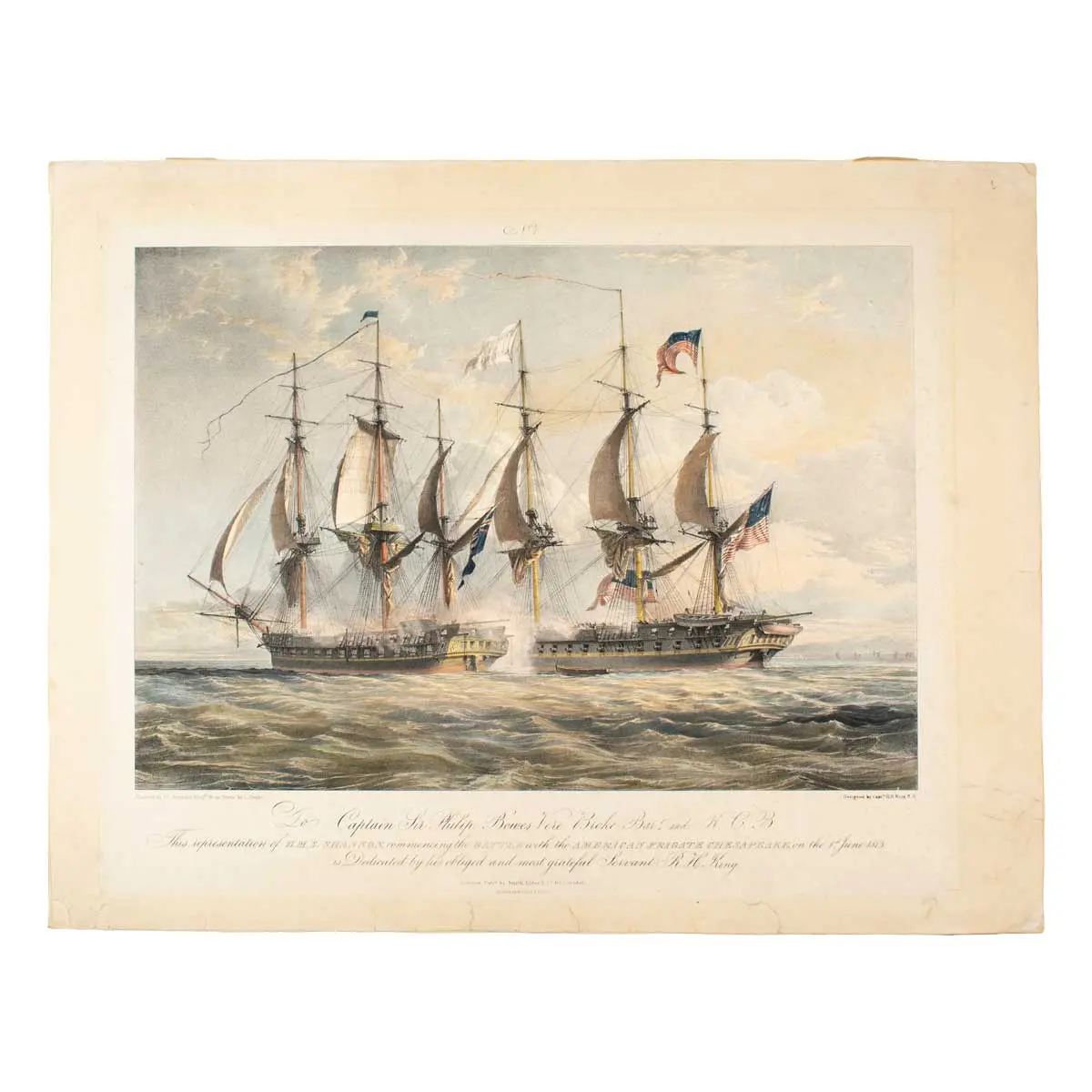 A Series of Four Views, to Illustrate the Naval Action Fought on the First Day of June, 1813 Between the English Frigate Shannon and the American Frigate Chesapeake (2)