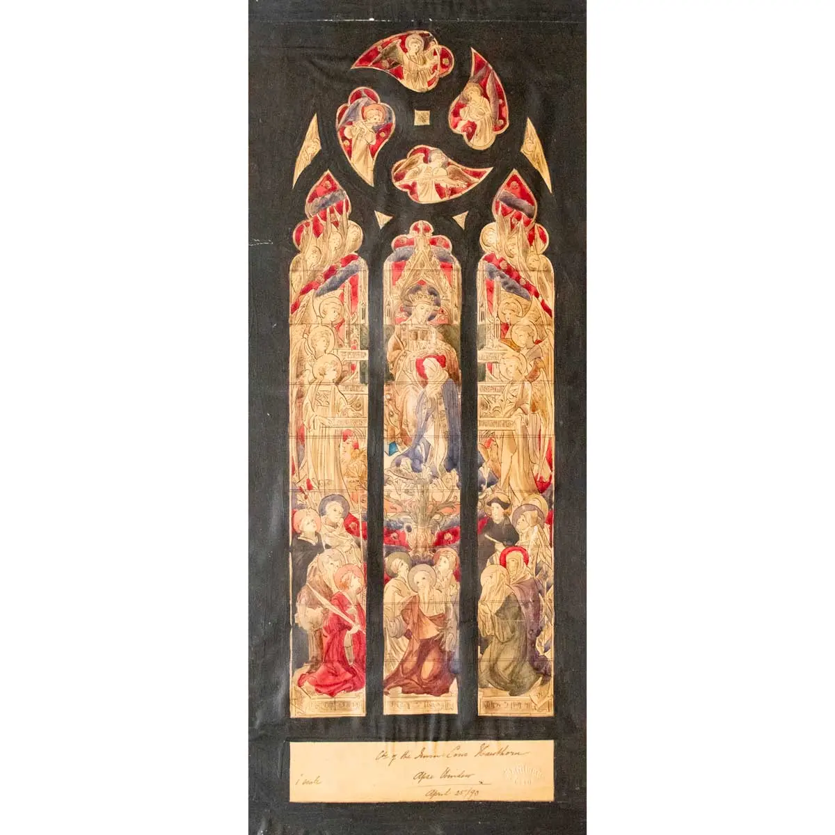 Two Watercolour Designs for Stained Glass Windows; one design for San Francisco Nave No.1, second design is likely for the Immaculate Conception Church Hawthorn in Melbourne, Australia (2)