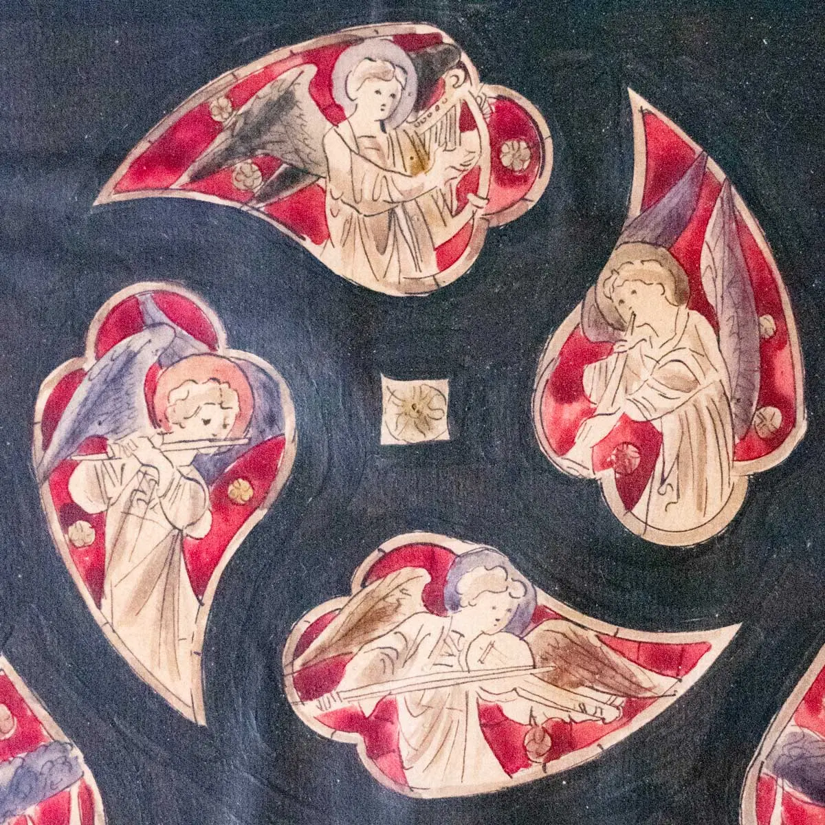 Two Watercolour Designs for Stained Glass Windows; one design for San Francisco Nave No.1, second design is likely for the Immaculate Conception Church Hawthorn in Melbourne, Australia (6)