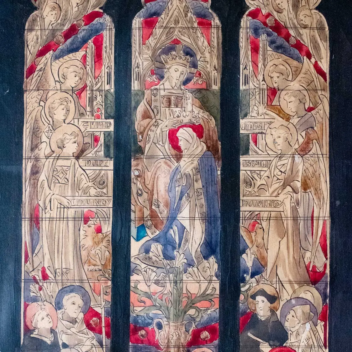 Two Watercolour Designs for Stained Glass Windows; one design for San Francisco Nave No.1, second design is likely for the Immaculate Conception Church Hawthorn in Melbourne, Australia (8)