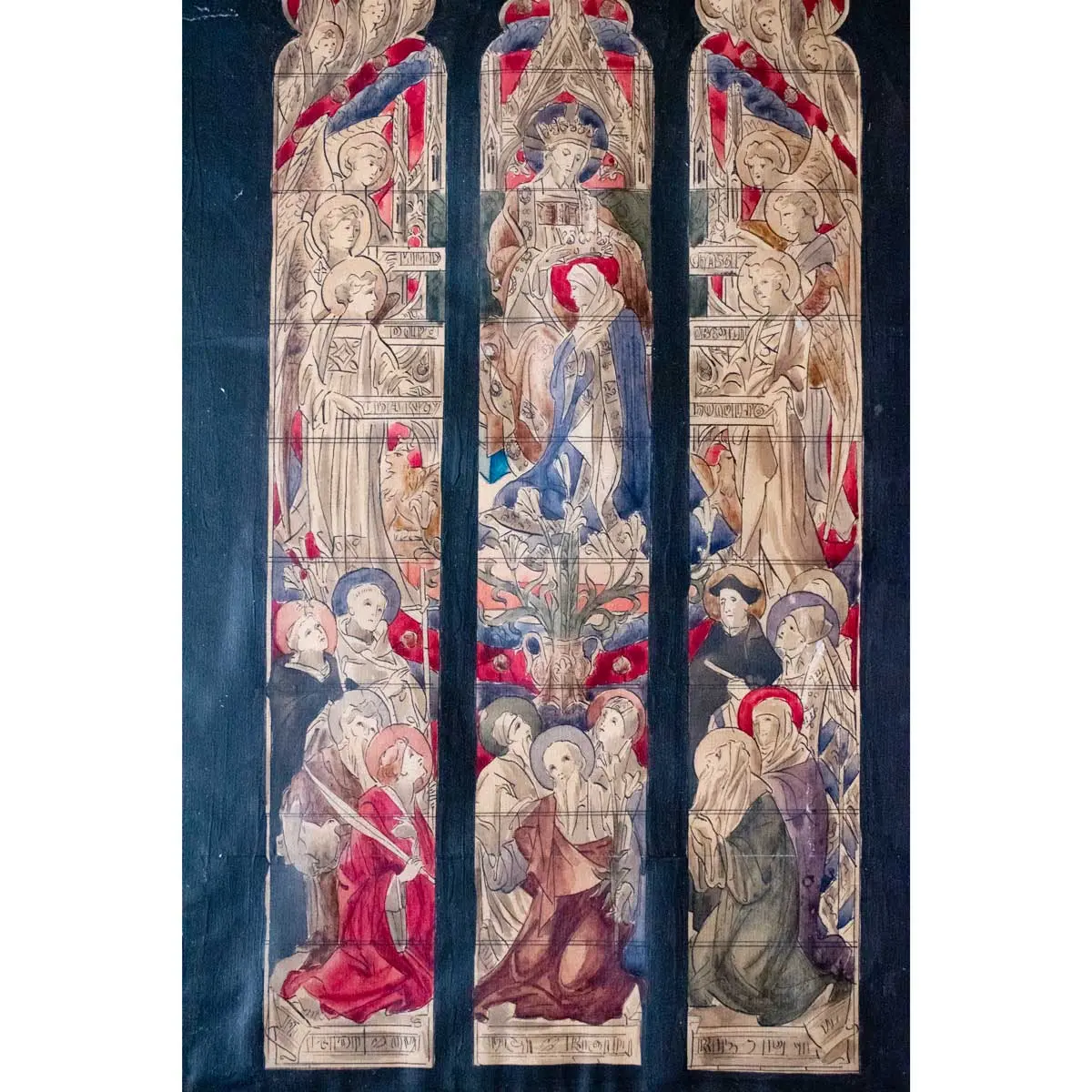 Two Watercolour Designs for Stained Glass Windows; one design for San Francisco Nave No.1, second design is likely for the Immaculate Conception Church Hawthorn in Melbourne, Australia (7)