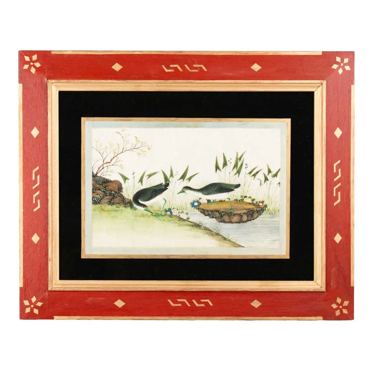 Twelve Fine Chinese Watercolours of Exotic Birds of Paradise in very Fine Gilt Frames (3)