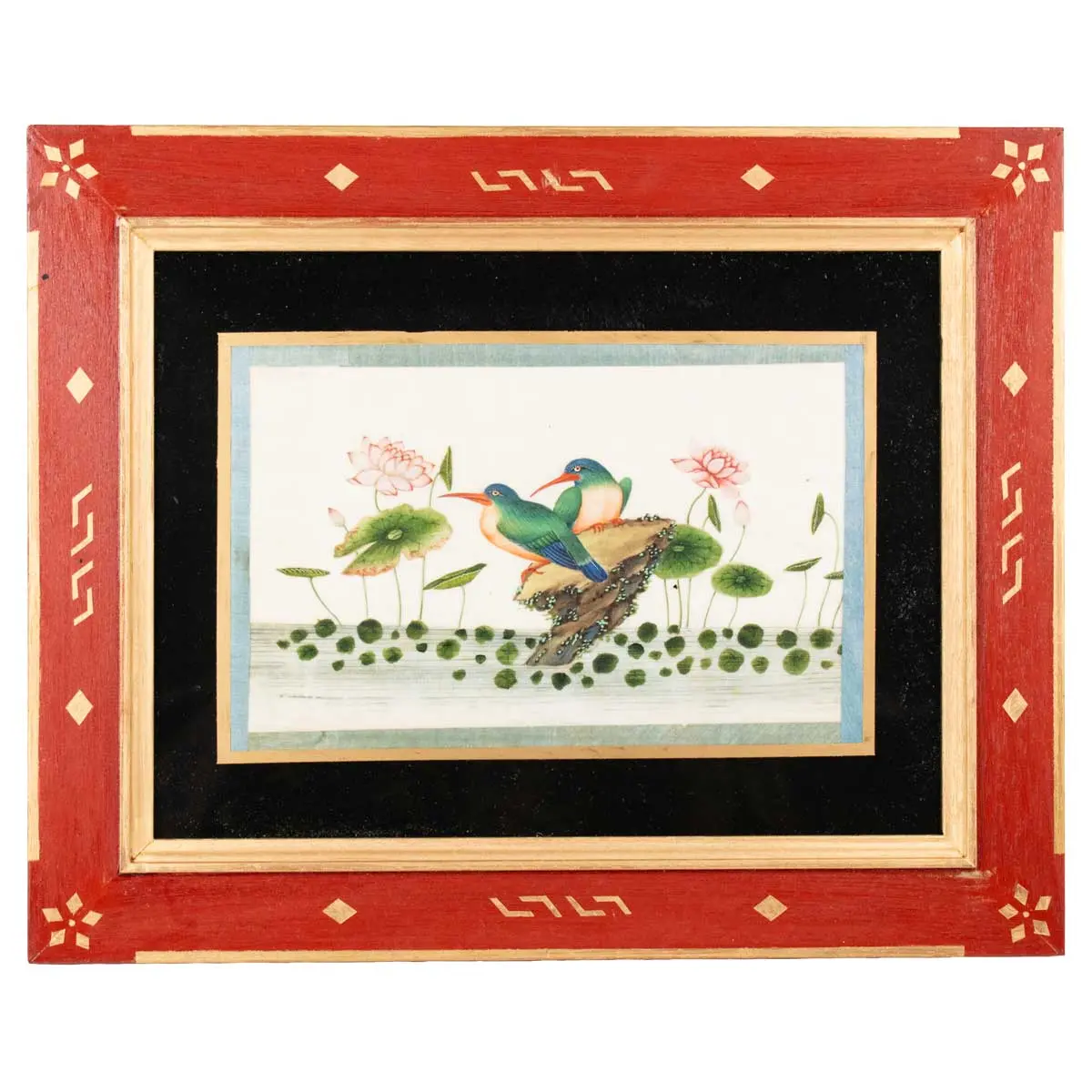 Twelve Fine Chinese Watercolours of Exotic Birds of Paradise in very Fine Gilt Frames (4)