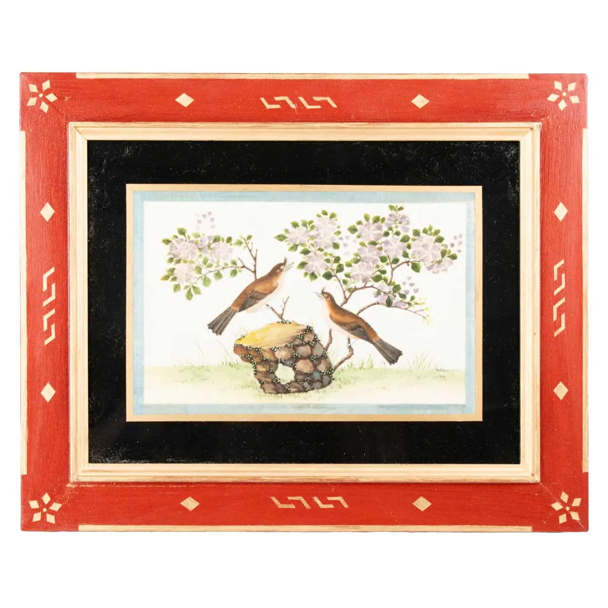 Twelve Fine Chinese Watercolours of Exotic Birds of Paradise in very Fine Gilt Frames (7)