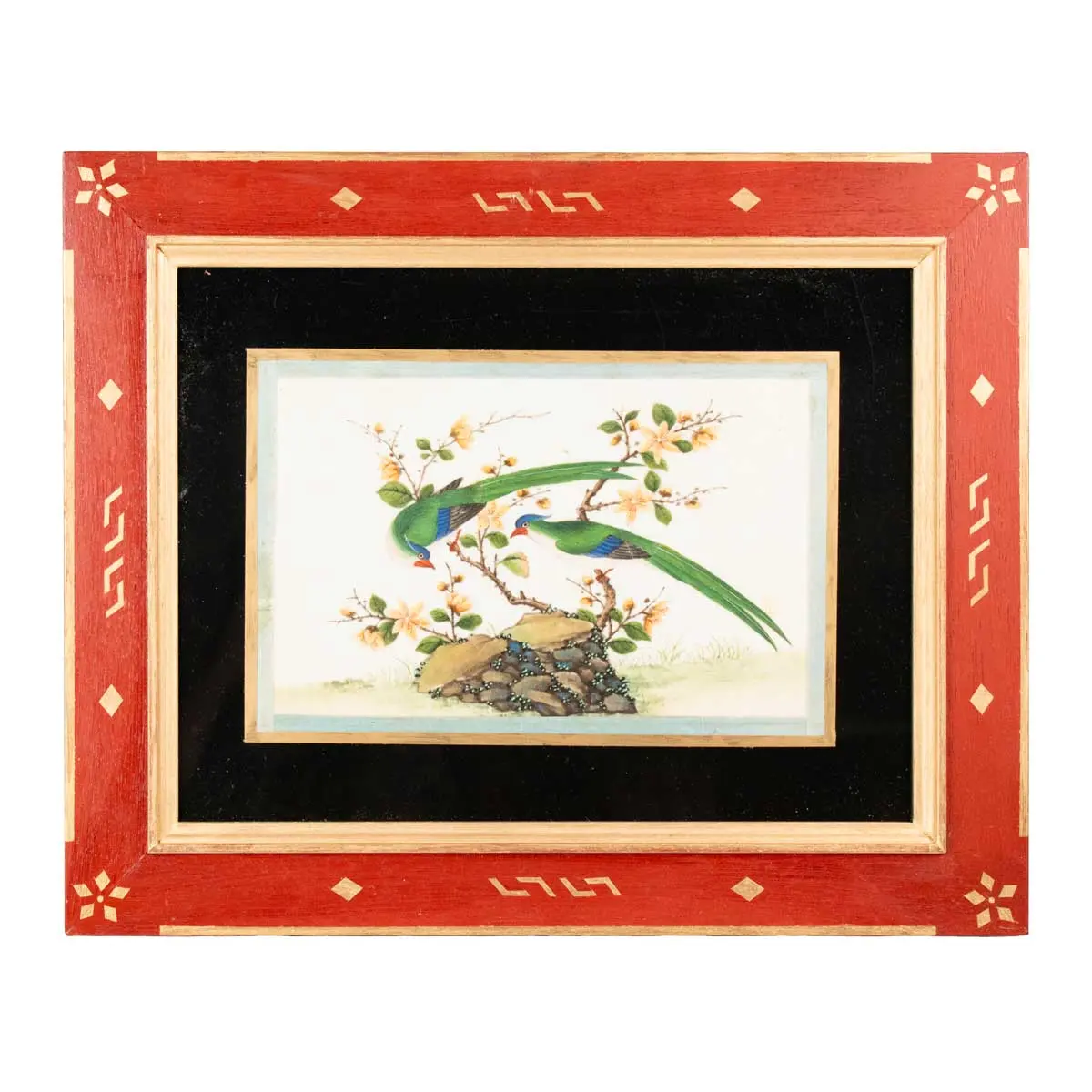 Twelve Fine Chinese Watercolours of Exotic Birds of Paradise in very Fine Gilt Frames (5)