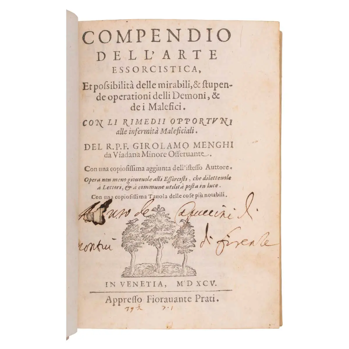 Compendio Dell'Arte Essoterica, Et Possbilita delle mirabili, & stupende operationi delli Demoni, & dei Malefici