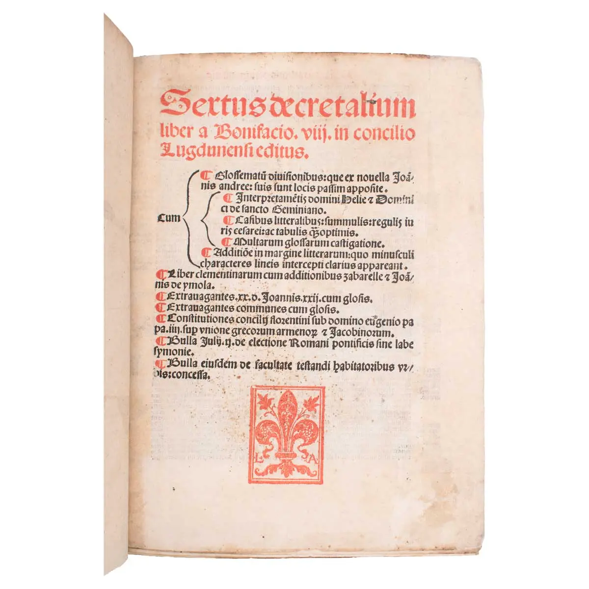 Sextus decretalium liber… in concilio Lugdunesi editus [and:] Clementis quinti constitutions in concilio vienensi edite… [and:] Extravagantes viginti Joannis vigesimisecundi… (2)