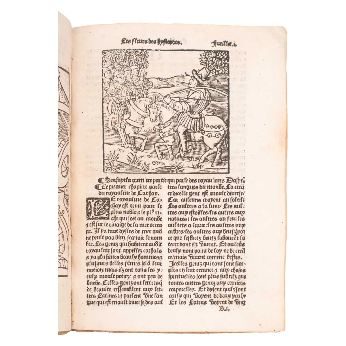Sensuyuent les fleurs des histoires de la terre Dorient: copillees par frere Haycon seigneur du Cort: cousin germain du roy Darmienie par le comademet du pape: et sous diuisees en v. pties (3)