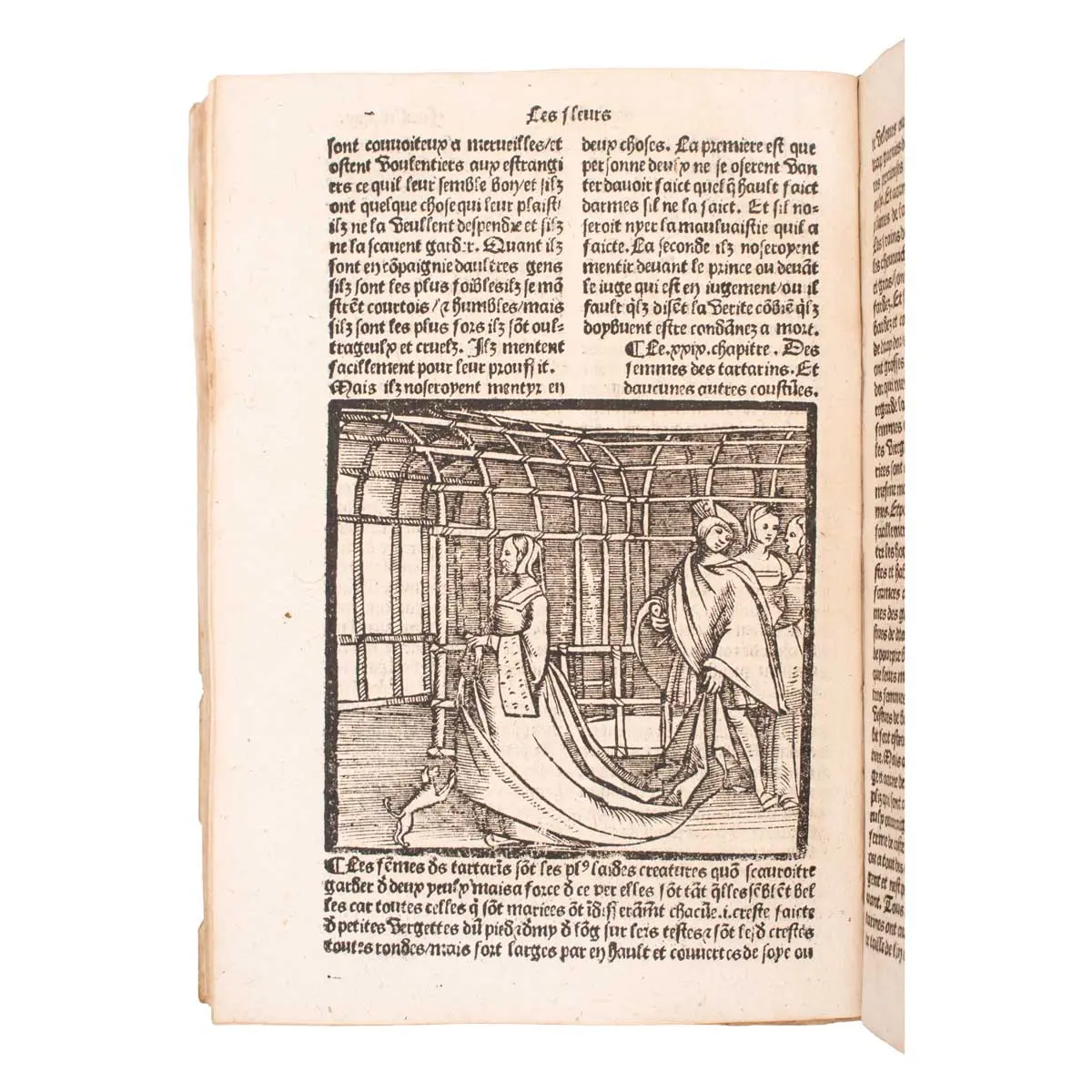 Sensuyuent les fleurs des histoires de la terre Dorient: copillees par frere Haycon seigneur du Cort: cousin germain du roy Darmienie par le comademet du pape: et sous diuisees en v. pties (2)