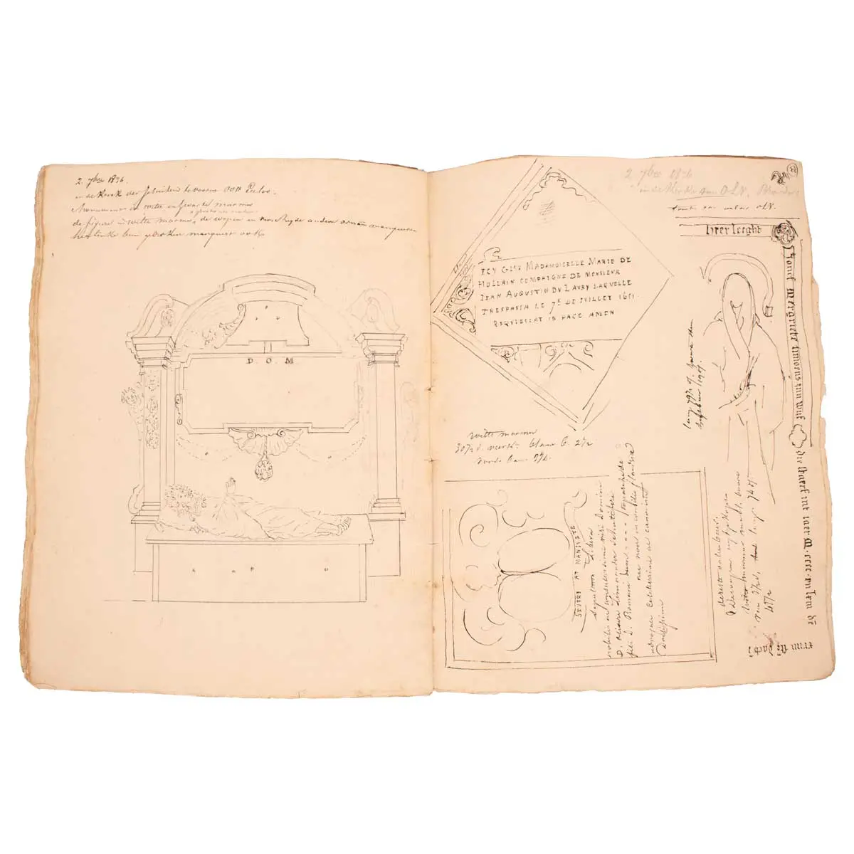 [EPIGRAPHY] Six Notebooks Of Drawings Of Tombstones And Records Of Funerary Inscriptions (11)