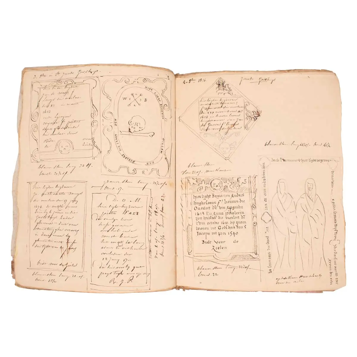 [EPIGRAPHY] Six Notebooks Of Drawings Of Tombstones And Records Of Funerary Inscriptions (10)