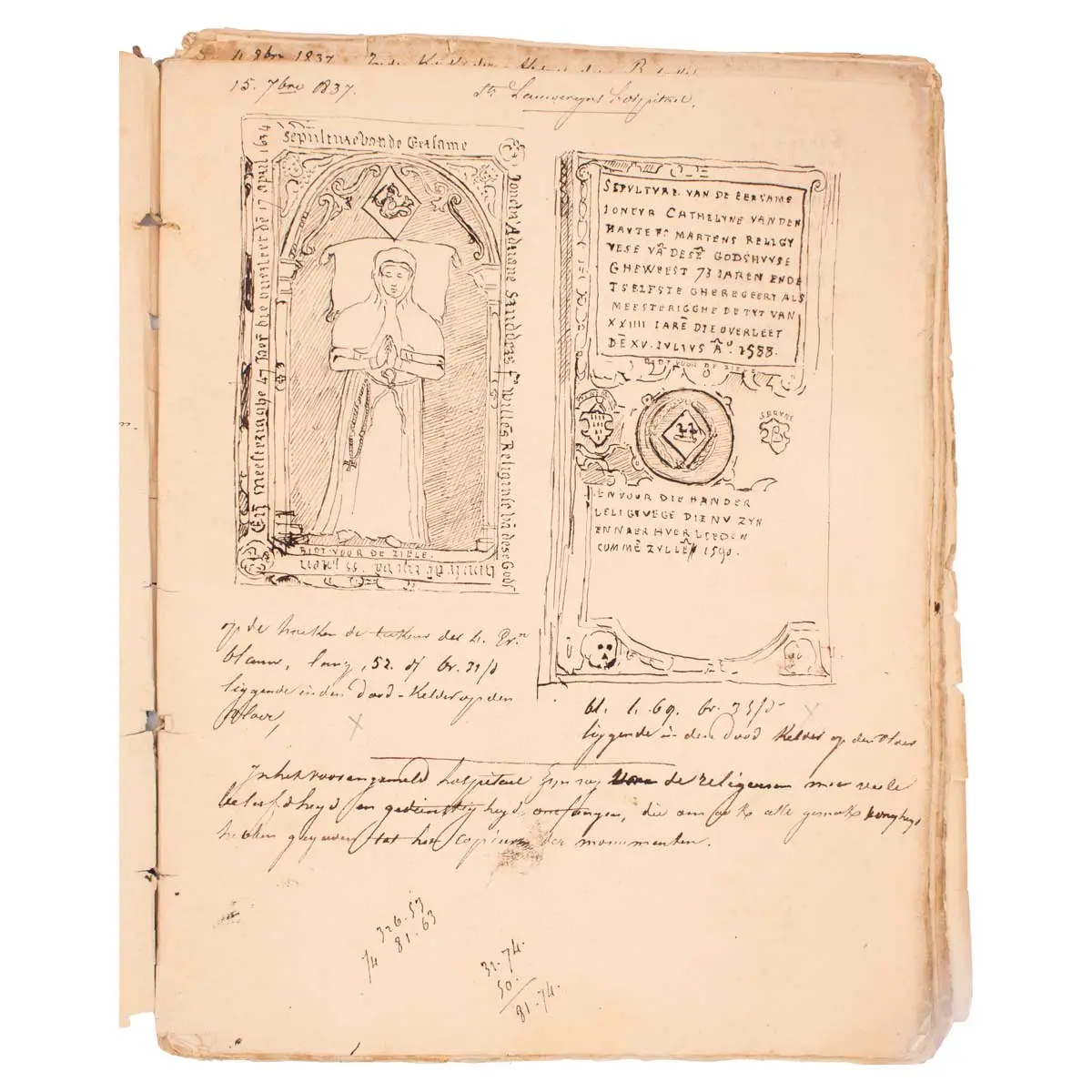 [EPIGRAPHY] Six Notebooks Of Drawings Of Tombstones And Records Of Funerary Inscriptions (8)