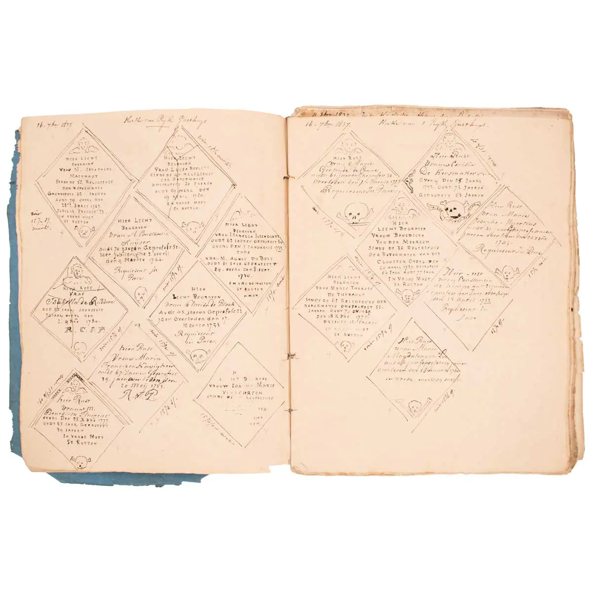 [EPIGRAPHY] Six Notebooks Of Drawings Of Tombstones And Records Of Funerary Inscriptions (7)
