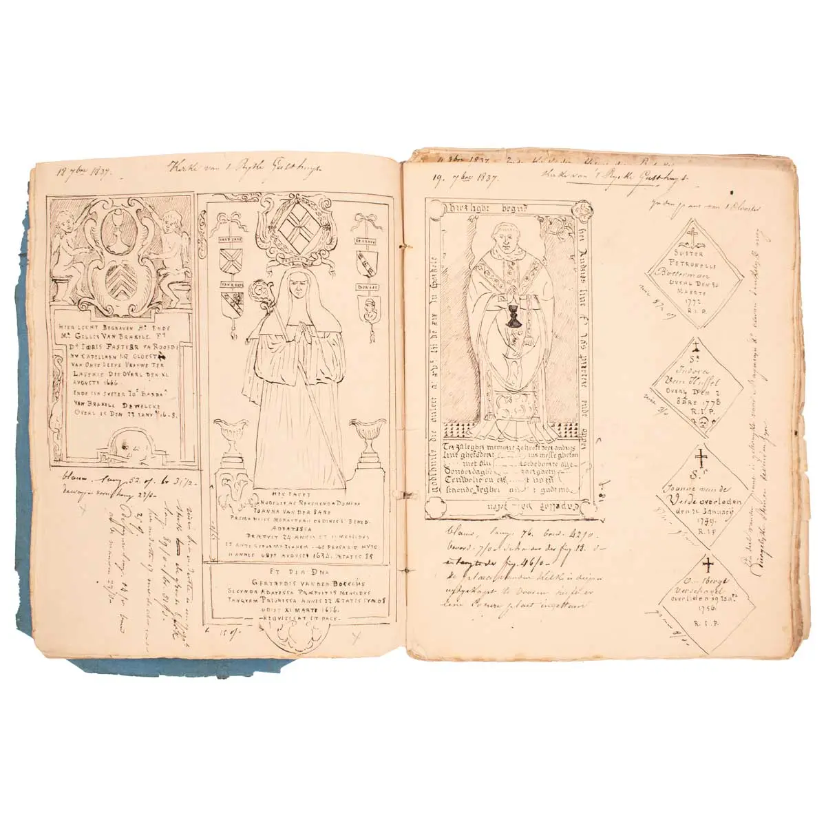 [EPIGRAPHY] Six Notebooks Of Drawings Of Tombstones And Records Of Funerary Inscriptions (6)
