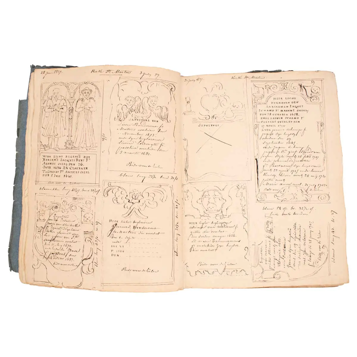 [EPIGRAPHY] Six Notebooks Of Drawings Of Tombstones And Records Of Funerary Inscriptions (20)