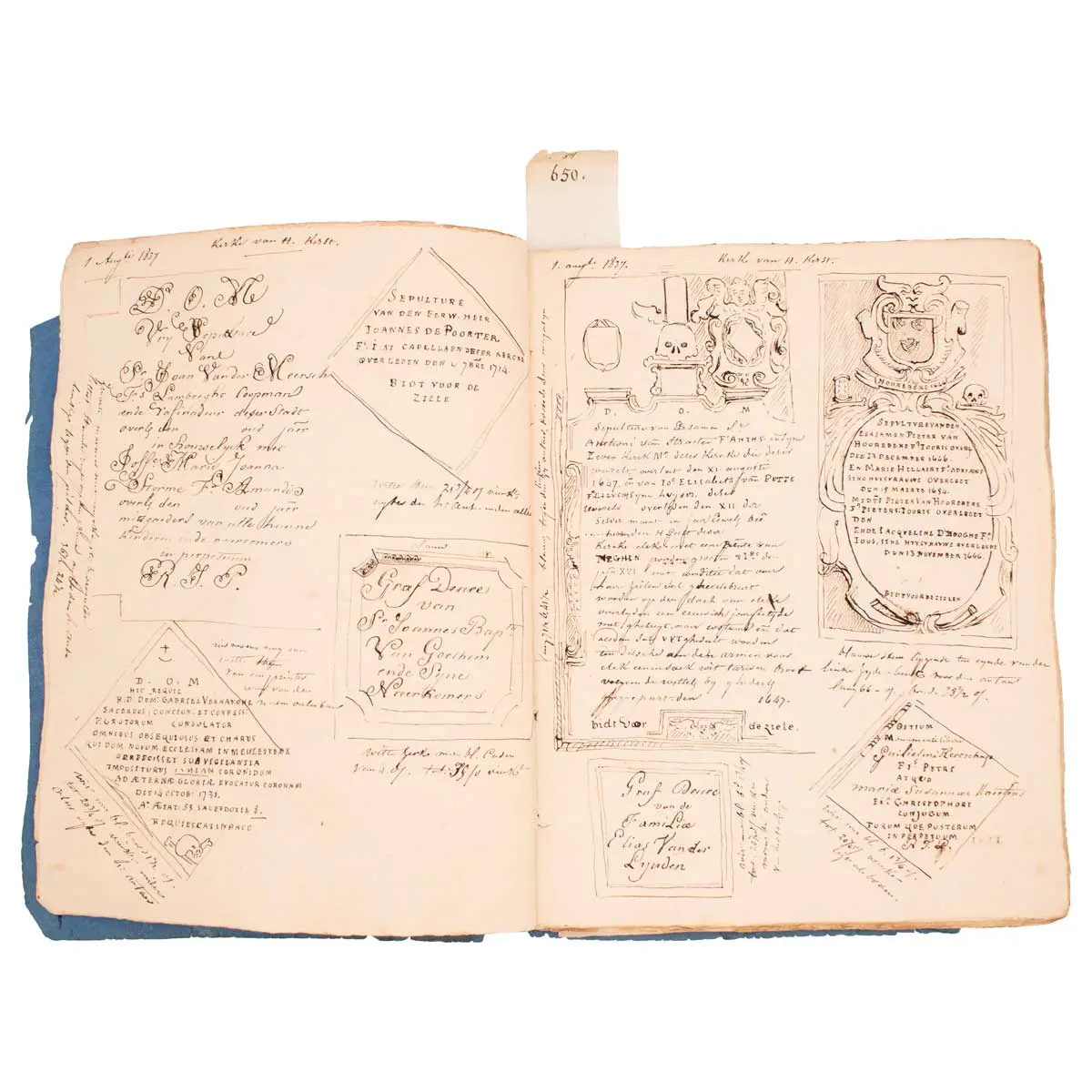 [EPIGRAPHY] Six Notebooks Of Drawings Of Tombstones And Records Of Funerary Inscriptions (16)