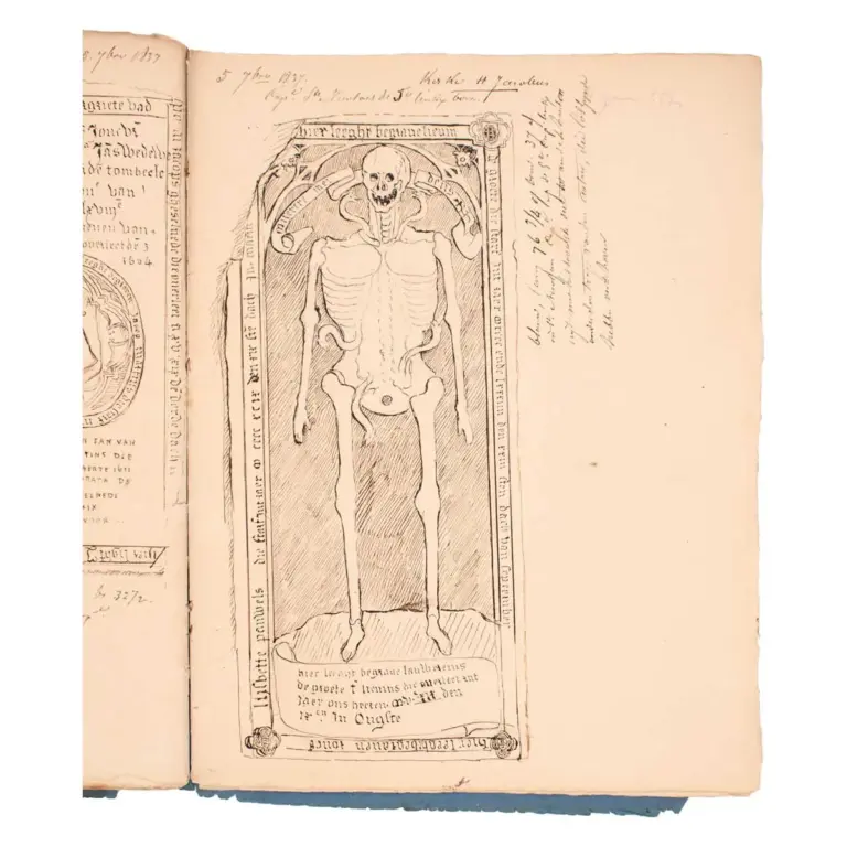 [EPIGRAPHY] Six Notebooks Of Drawings Of Tombstones And Records Of Funerary Inscriptions.