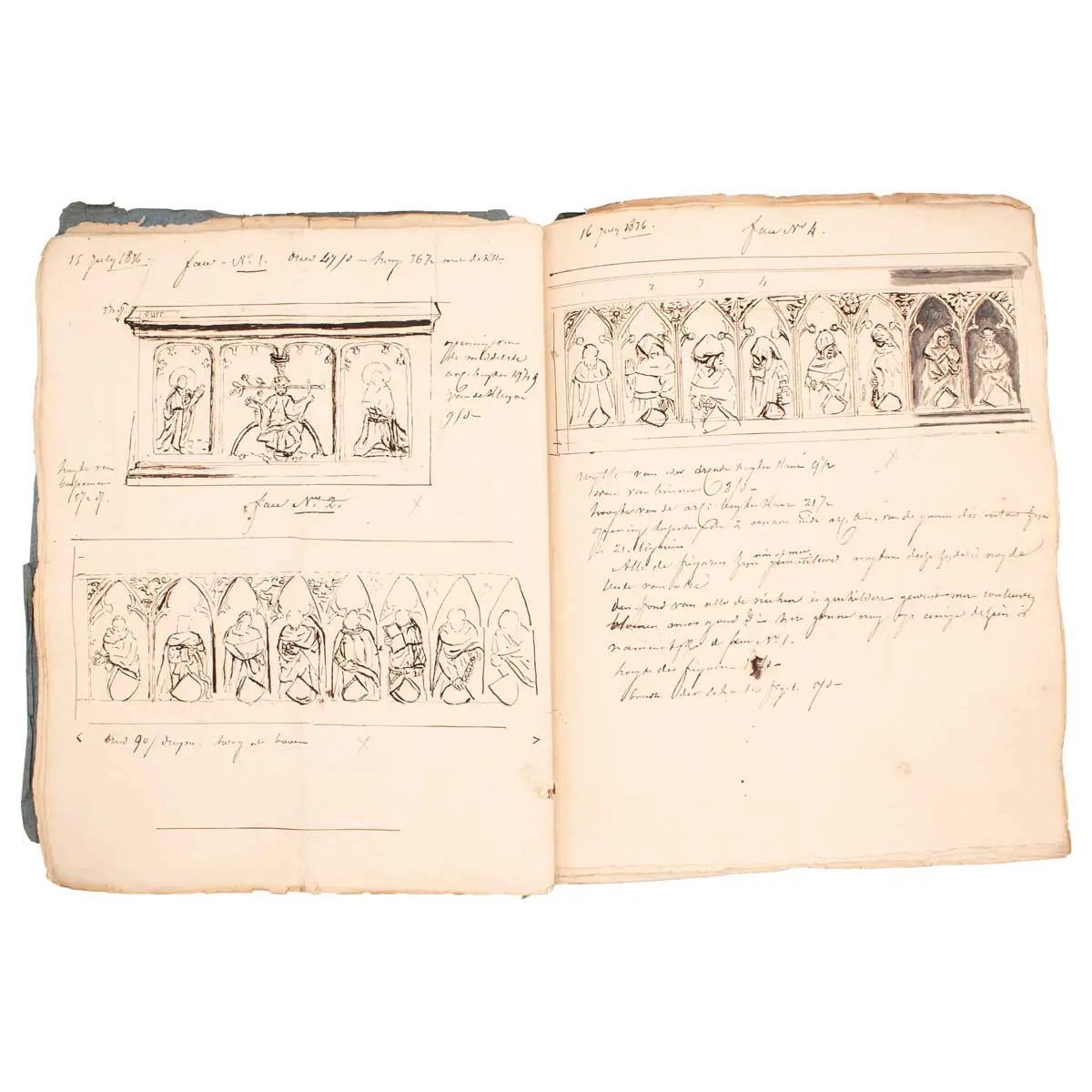 [EPIGRAPHY] Six Notebooks Of Drawings Of Tombstones And Records Of Funerary Inscriptions (14)